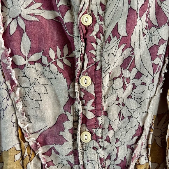 Magnolia Pearl Women's Floral Blouse - Mustard and Cream - Picture 5 of 6